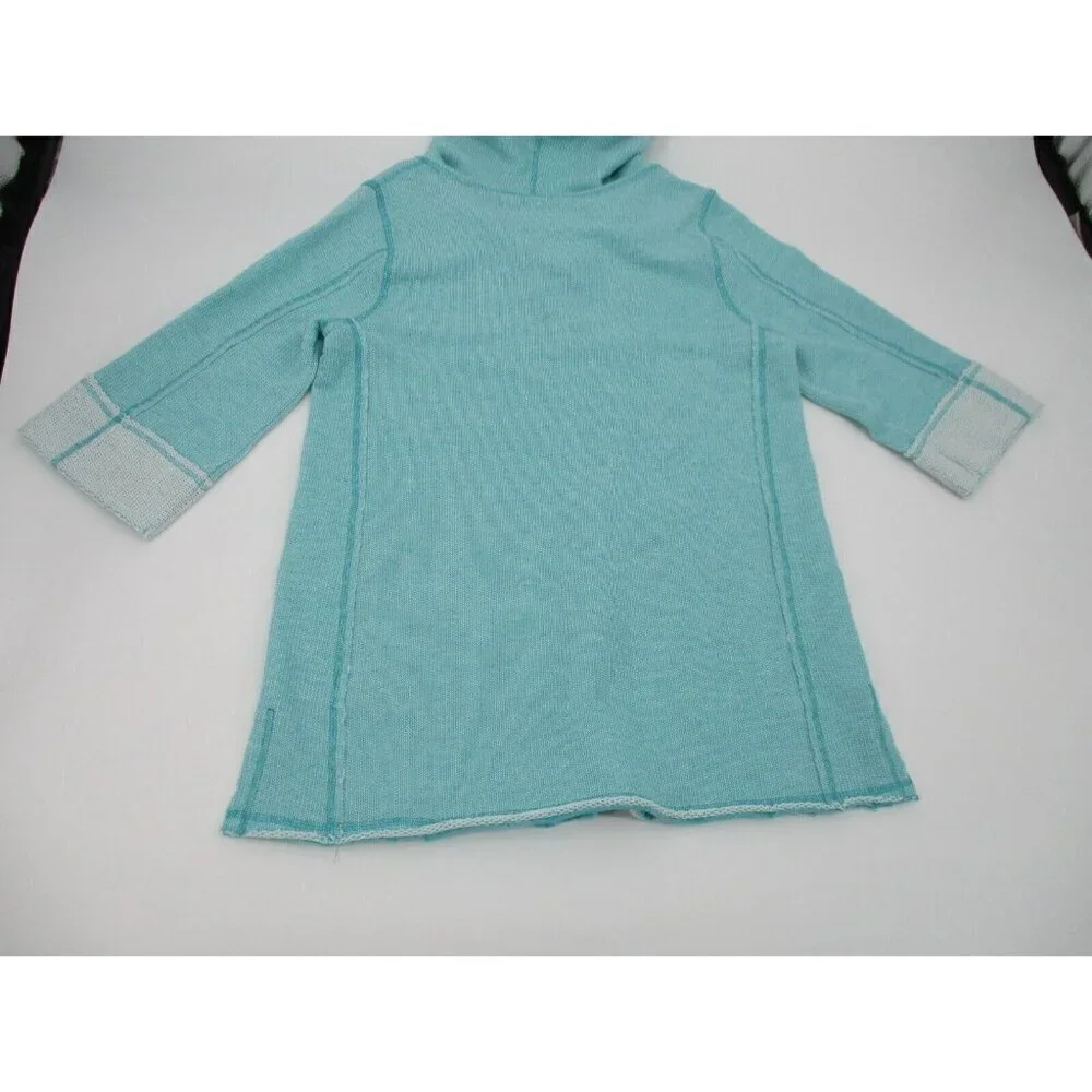 Soft Surroundings Womens Hoodie Small Cotton Blend Drawstring Pullover Casual
